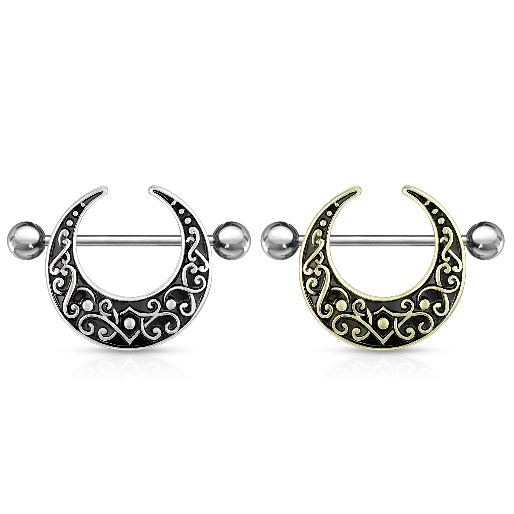 TITANIO - G23 - CAPEZZOLO PIERCING SPESSORE 1,6 MM 2 SFERE A VITE