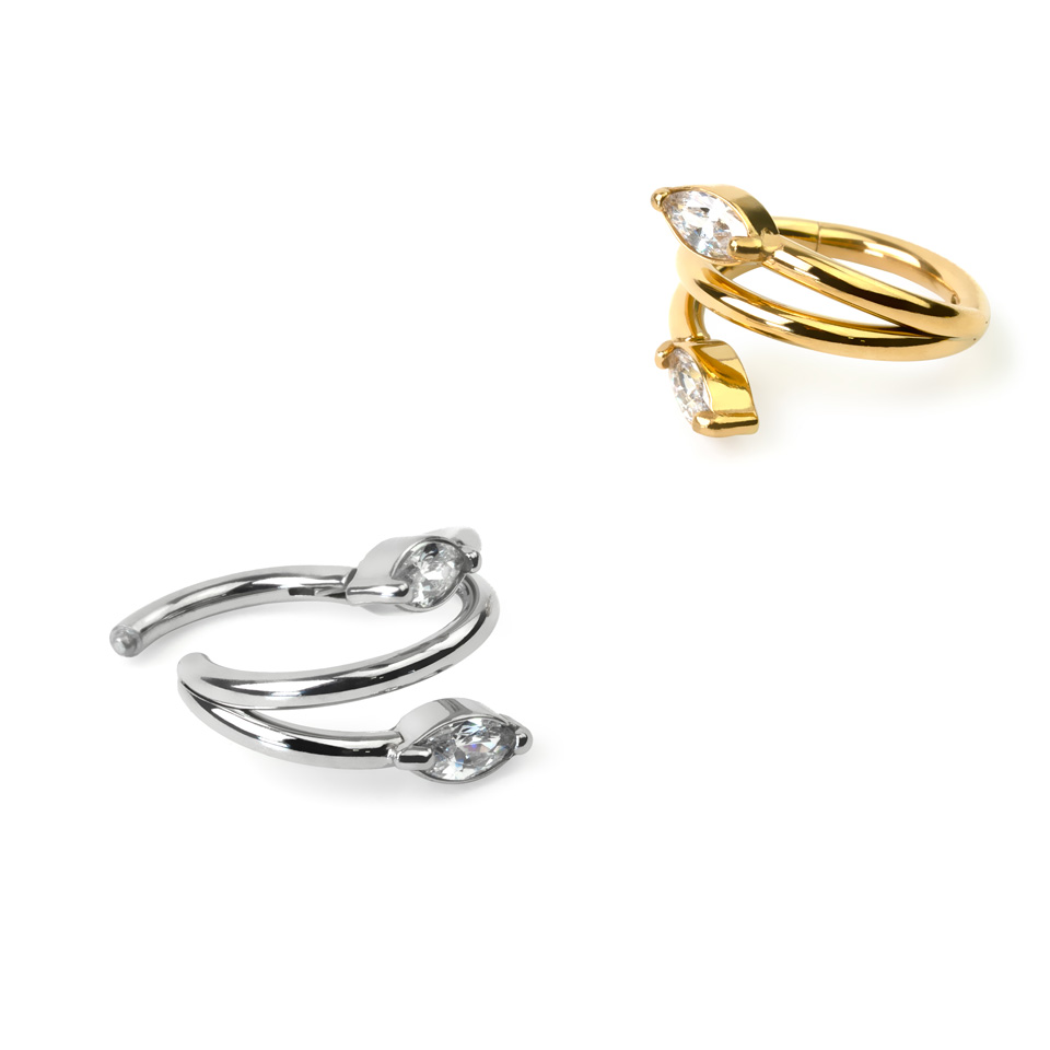 Orecchini A Perno In Argento 925 Con Zirconia Cubica Taglio Marquise – Collezione Dew, In Cofanetto Regalo