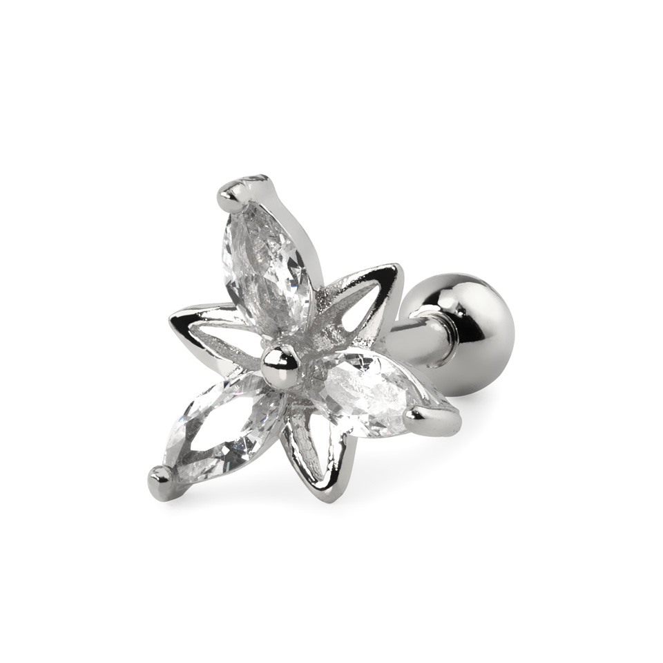 Tunnel Per Orecchio Plug Piercing Doppio Flare Fiore Con - Foto 2