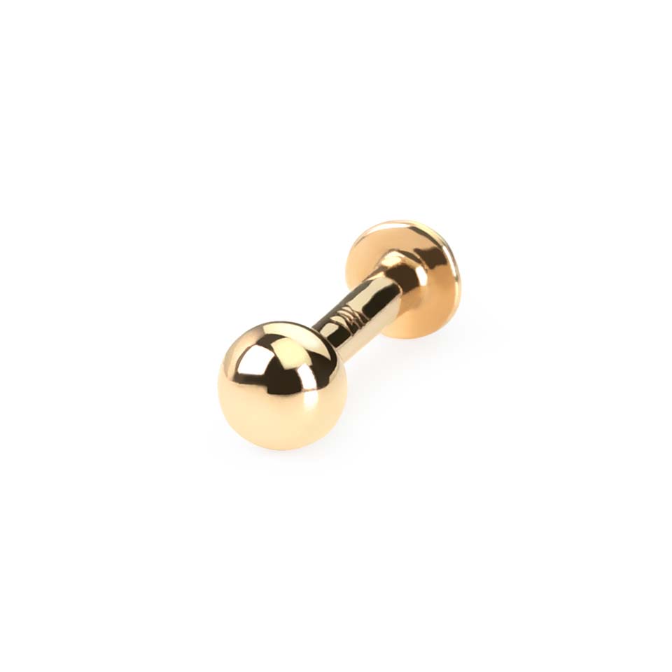 OUFER Body Piercing Labret Stud Oro 6/8/10/12mm Push-in Lip Bars Titanio Helix Tragus Earring Piercing Gioielli 16G Tragus Helix Lobe Lip Piercing Bars