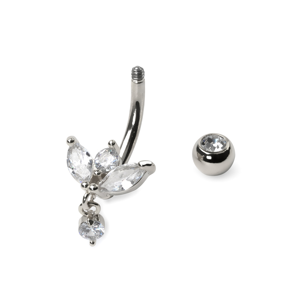 Piercing All'Ombelico In Titanio 14G - Barra Interna 10/12/14/16mm, Ipoallergenico