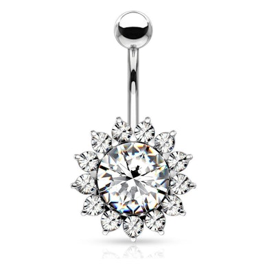 Piercing all'ombelico con girasole