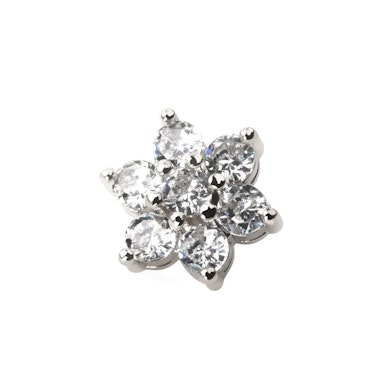 Dermal a forma di fiore con pietra centrale, disponibile in diversi colori