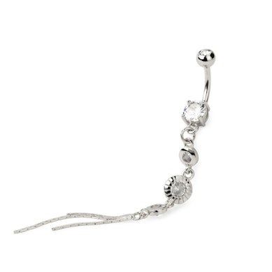 Piercing all'ombelico con elegante pendente con dischi