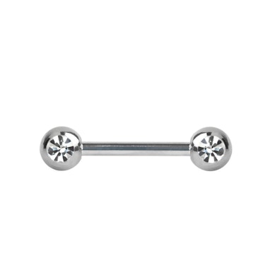Piercing al capezzolo con pietre in diversi colori