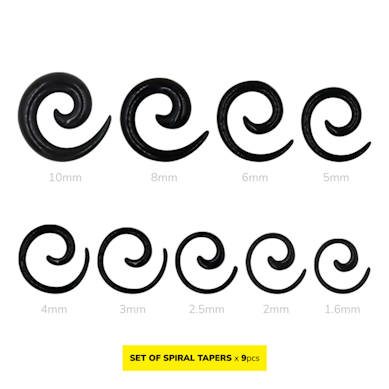 Set di taper a spirale in acrilico