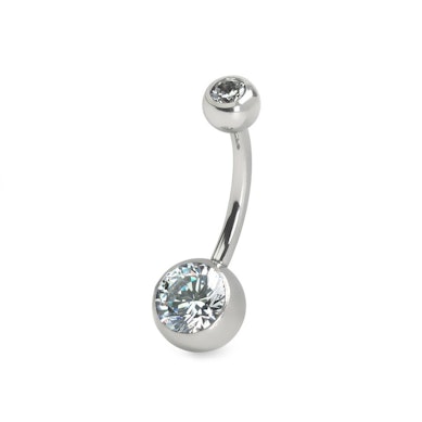 Piercing all'ombelico in acciaio chirurgico con filettatura interna