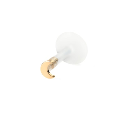 Labret in oro 14 carati  con mezza luna