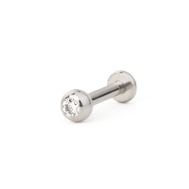 Labret in titanio con filettatura interna e sfera impreziosita
