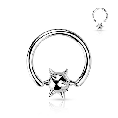 Captive bead ring con sfera con punte