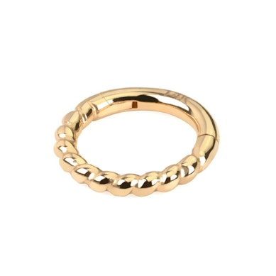Cerchio con cardine in oro 14K con fantasia a intreccio