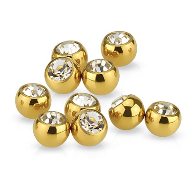 Sfere da piercing in diversi colori con pietra