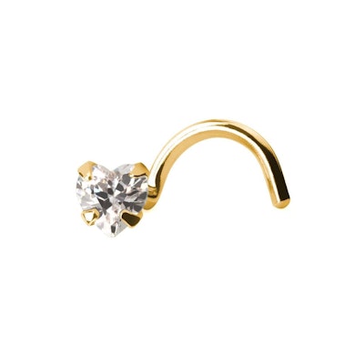 Vite da naso in oro 14K con pietra a cuore