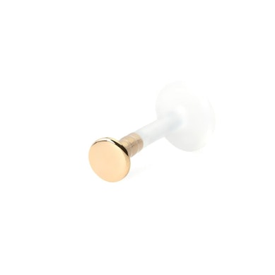 Labret con top rotondo in oro 14 carati