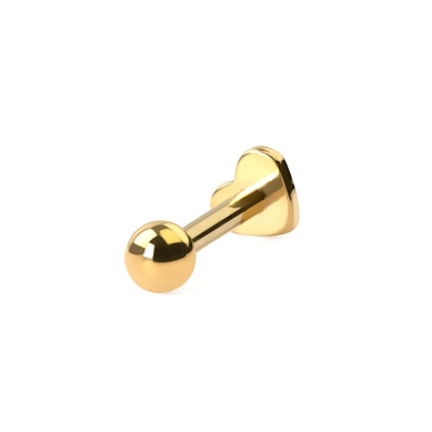 Labret in titanio con disco posteriore a cuore