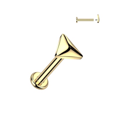 Labret in titanio con top a triangolo e filettatura interna