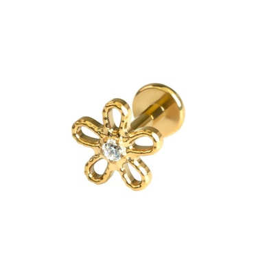 Labret in titanio con fiore