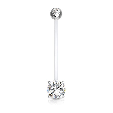Piercing all'ombelico per gravidanza con due pietre