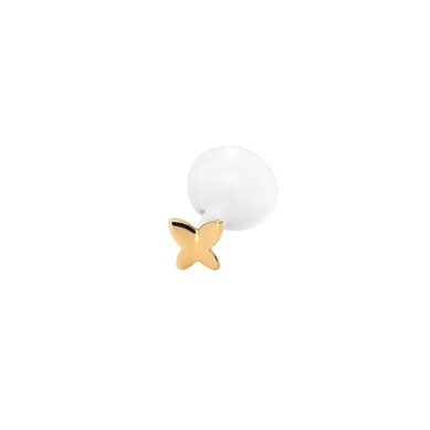 Labret con farfalla in oro 14K e barra in PTFE