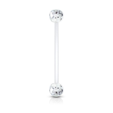Piercing all'ombelico con sfere glitterate per gravidanza