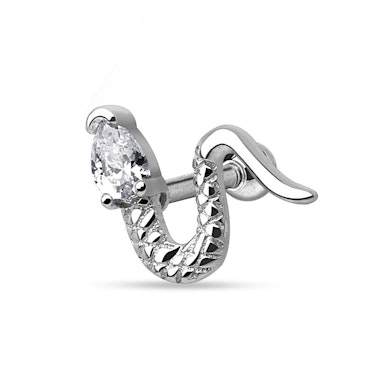 Barra per piercing all'orecchio con serpente