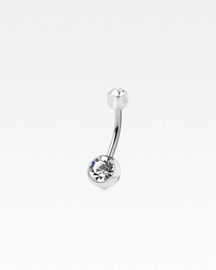 Piercing all'ombelico con sfere in acrilico decorate con pietre