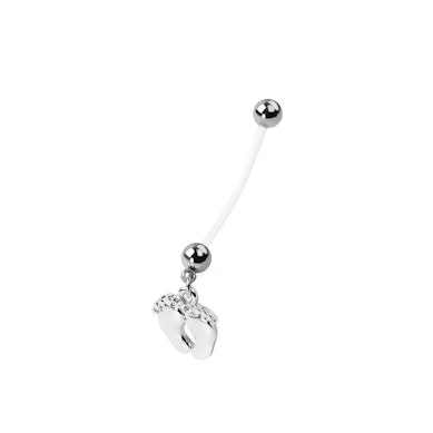 Piercing all'ombelico per gravidanza con piedini