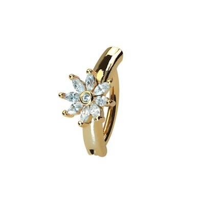 Clicker per ombelico con fiore brillante