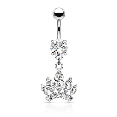 Piercing all'ombelico con corona pendente