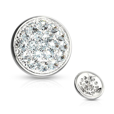 Dermal top in oro 14K con pietre incastonate