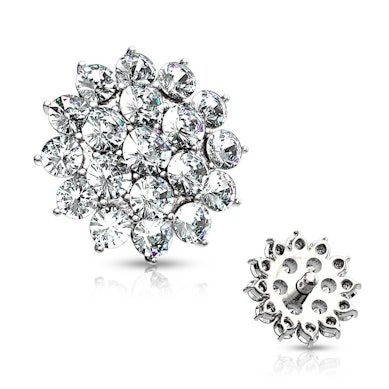 Dermal in oro 14 carati con decorazione a fiore