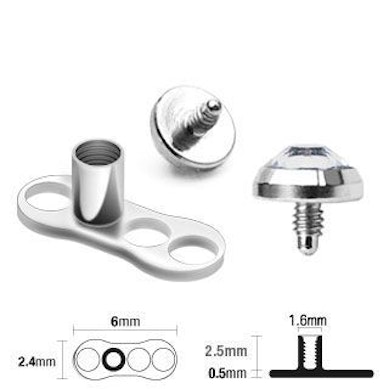 Pacco dermal anchor con basi e punte.