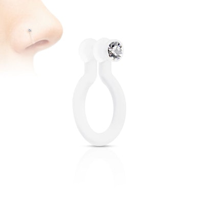 Fake piercing al naso con pietra