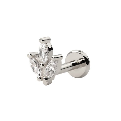Labret push-in con pietre taglio marquise