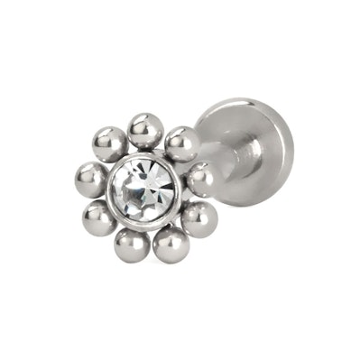 Labret con filettatura interna e piccole perline