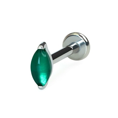 Labret in titanio con pietra naturale
