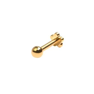 Labret in titanio con flat back a fiore
