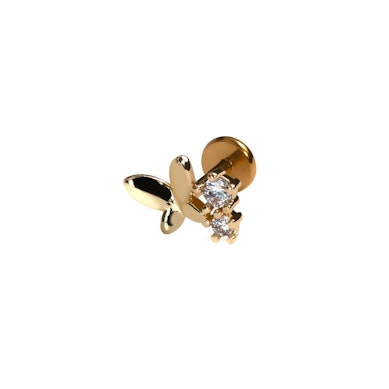 Labret con farfalla e pietre
