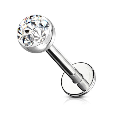 Labret con perla di cristallo