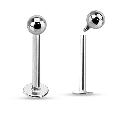 Labret in titanio con filettatura interna