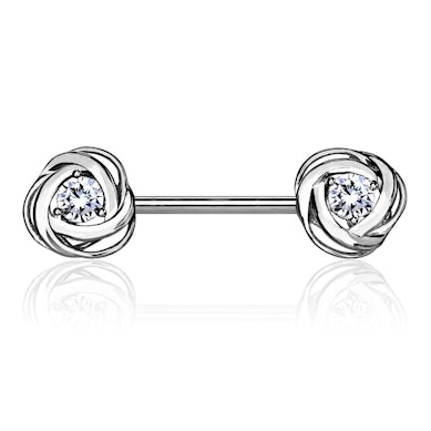 Piercing per il seno con rose e pietre
