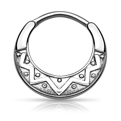 Piercing septum in stile azteco