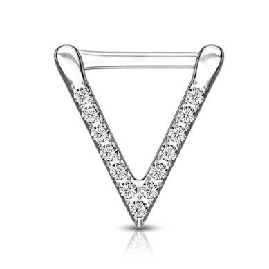 Septum clicker a forma di triangolo tempestato di pietre