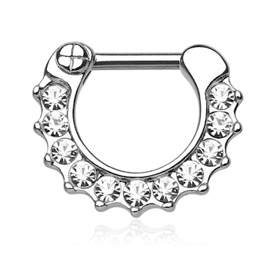 Septum con bordo tempestato di pietre