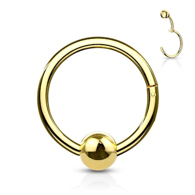 Cerchio con sfera e cardine.-