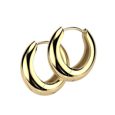 Paio di maxi hoops lucidi a specchio