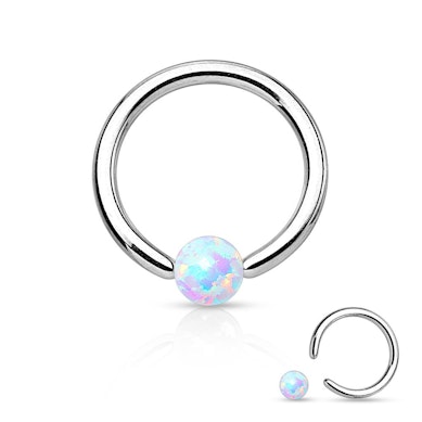 Cerchio con sfera con pietra opale