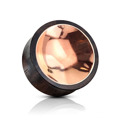 Plug concavo in legno con parte frontale in rame