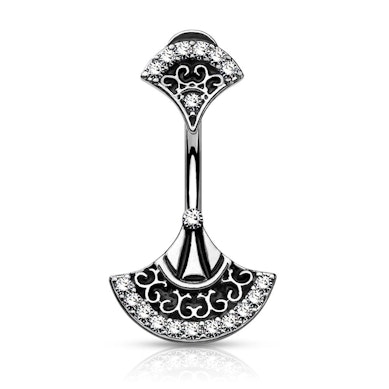 Piercing all'ombelico con doppio ventaglio vintage