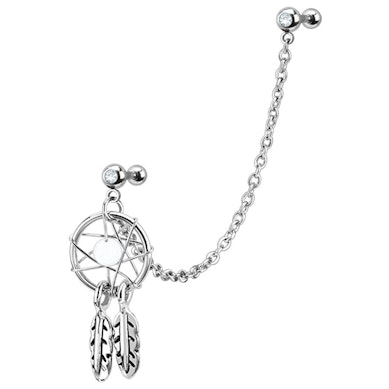 Piercing per trago e helix con pendente acchiappasogni